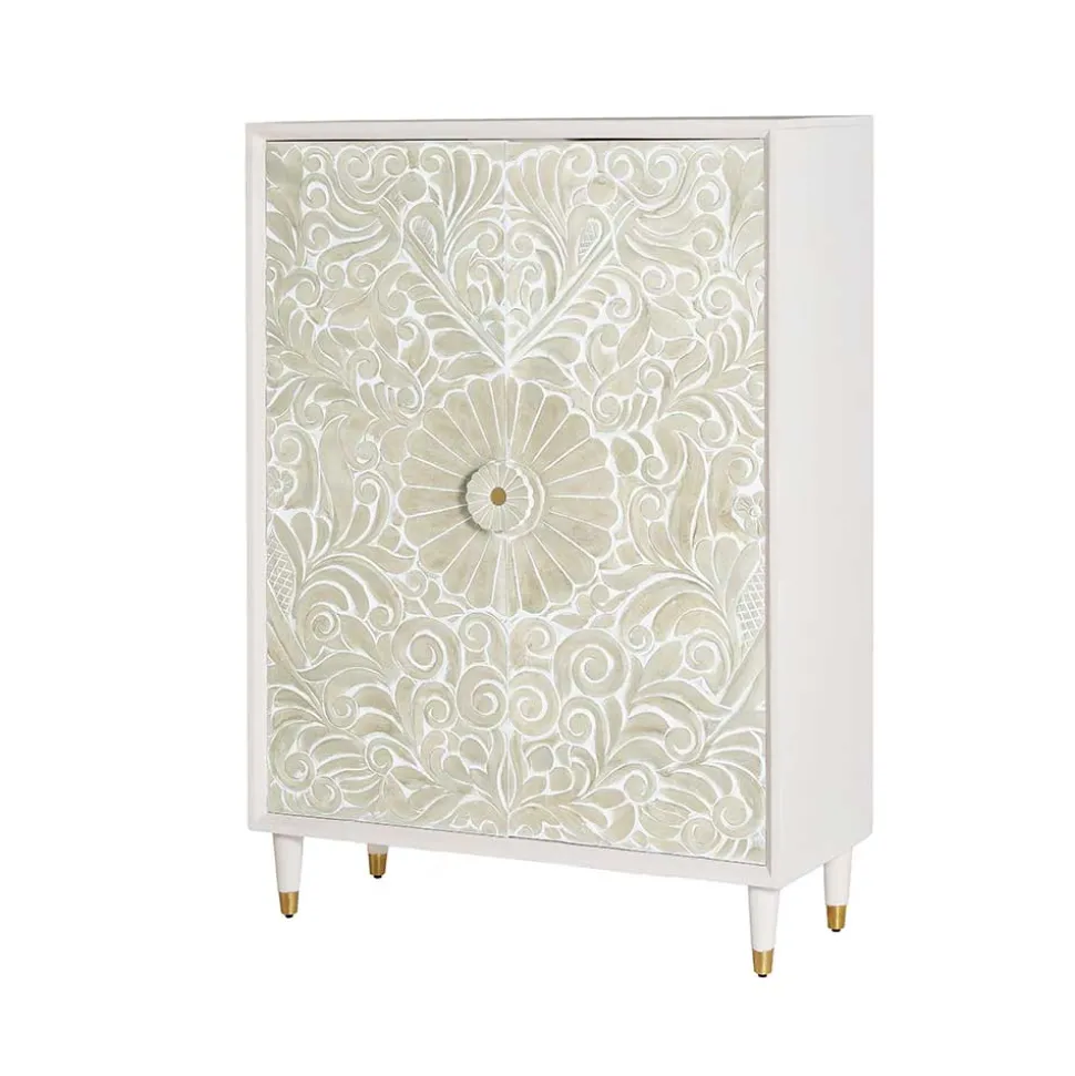 Vintage Design Highboard aus Mango Massivholz - Triboot