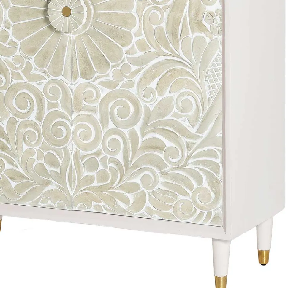 Vintage Design Highboard aus Mango Massivholz - Triboot