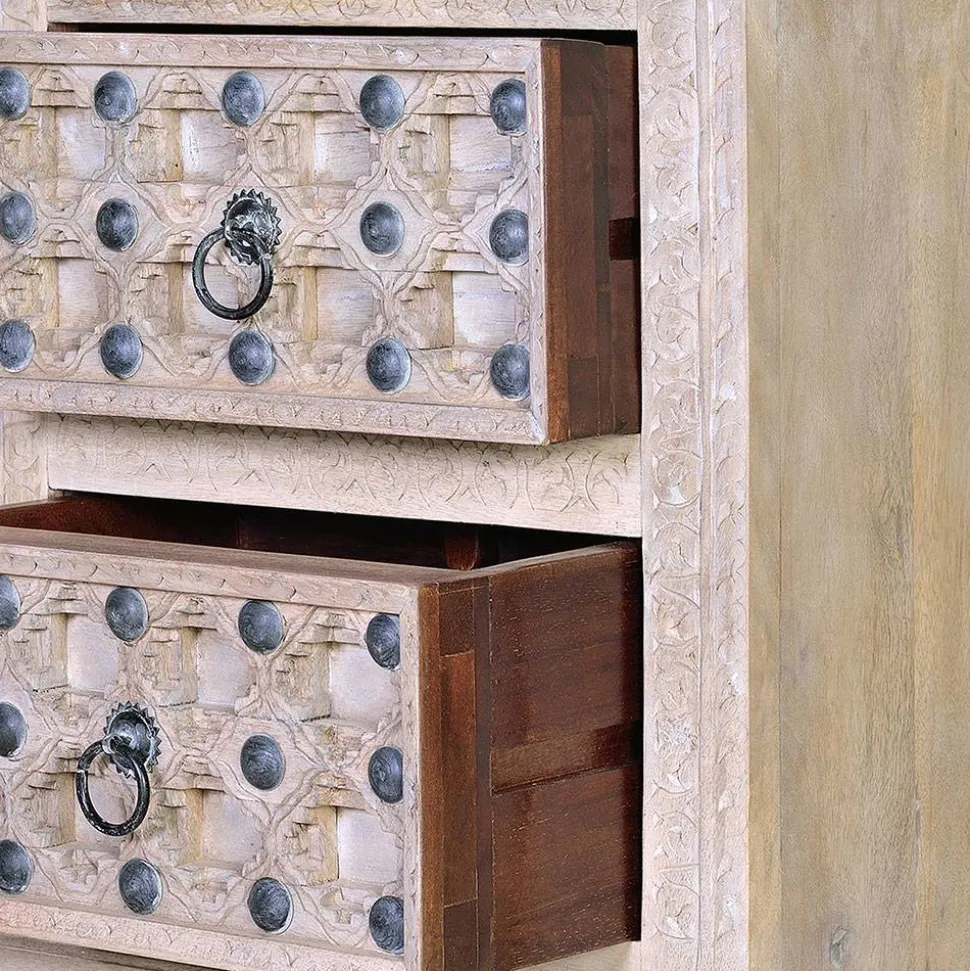 Vintage Design Kommode in Holz White Wash - Uladan