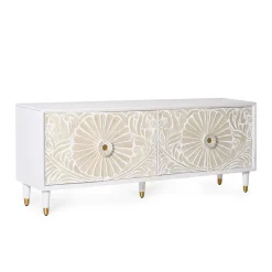 Vintage Design Lowboard aus Mango Massivholz - Triboot