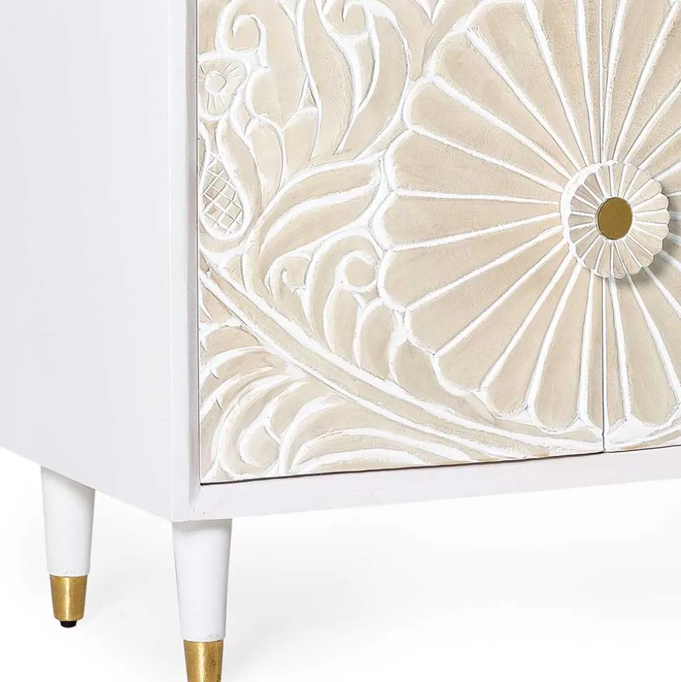 Vintage Design Lowboard aus Mango Massivholz - Triboot