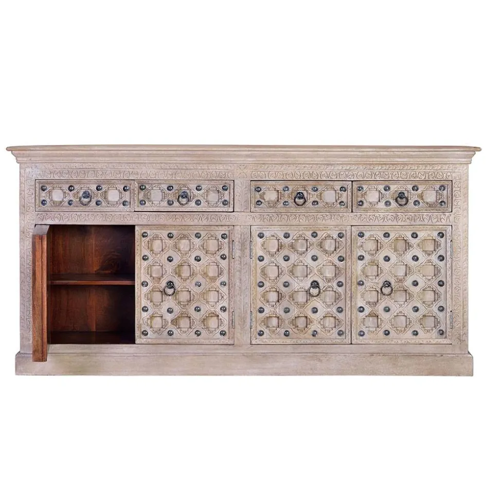 Vintage Design Sideboard in White Wash - Uladan
