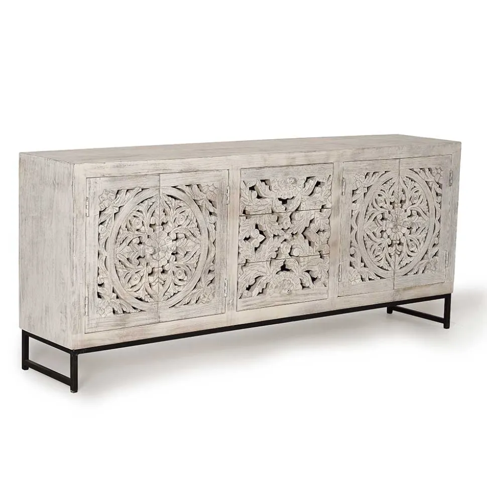 Vintage Design Sideboard in Holz White Wash - Fudorus