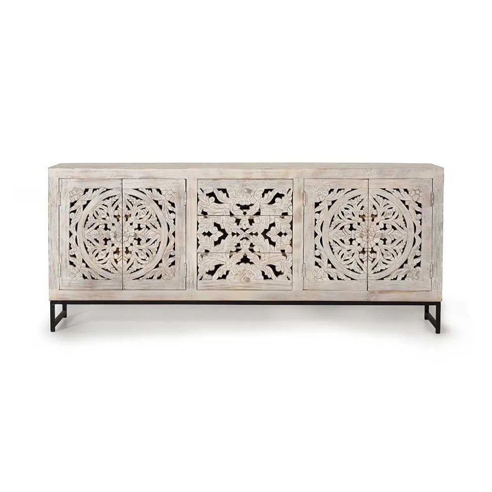Vintage Design Sideboard in Holz White Wash - Fudorus
