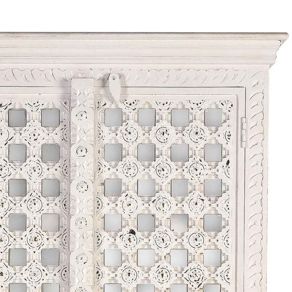 Vintage Garderobenschrank in White Wash Holz - Toscana