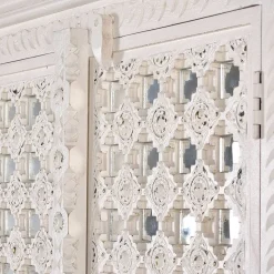 Vintage Garderobenschrank in White Wash Holz - Toscana