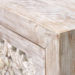 Vintage Hochkommode aus Mangoholz White Wash - Fudorus