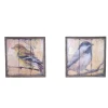 Vintage Holzbilder mit Vogel Druck Bacoas 56x56 cm (zweiteilig)