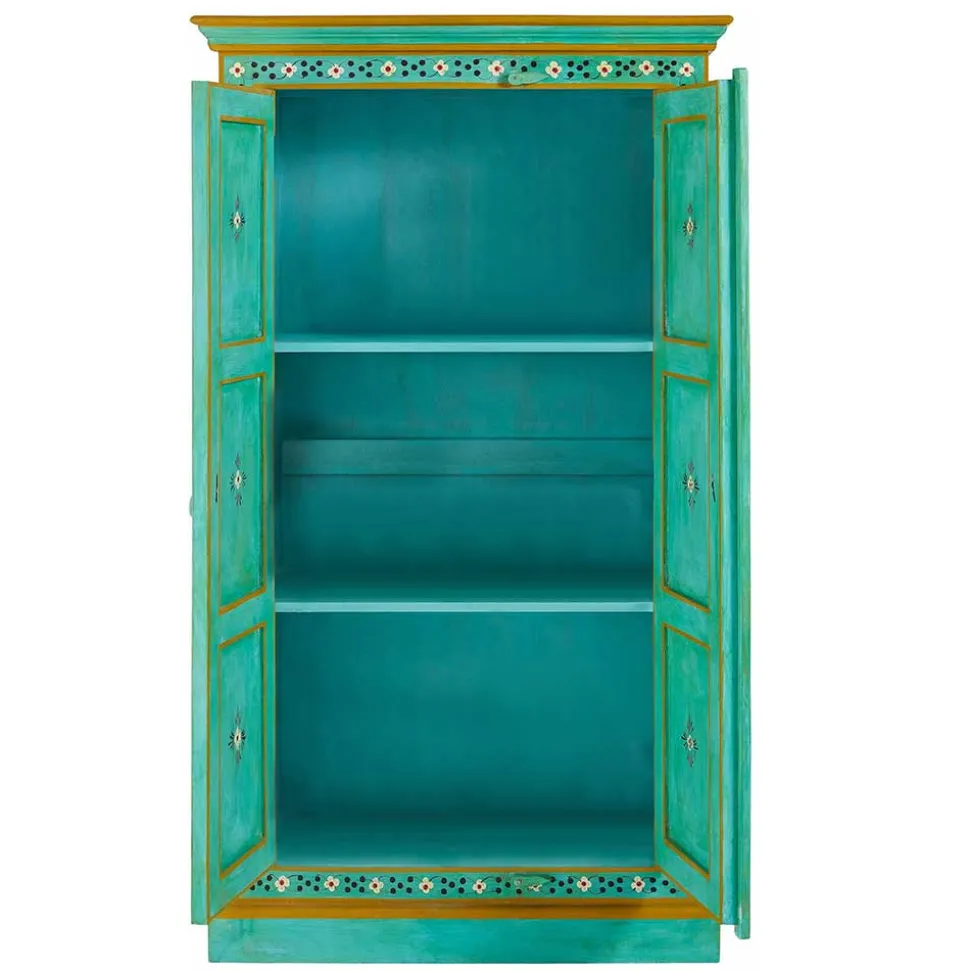 Vintage Holzschrank bunt bemalt - Lennlo