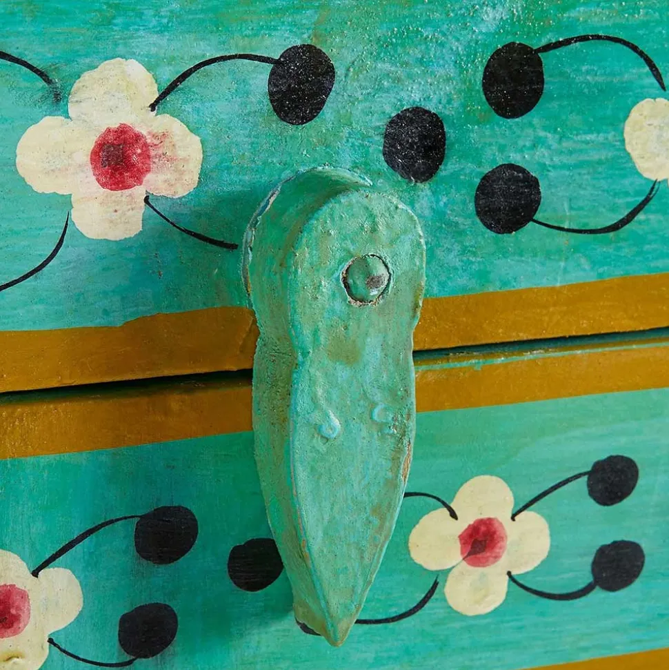 Vintage Holzschrank bunt bemalt - Lennlo