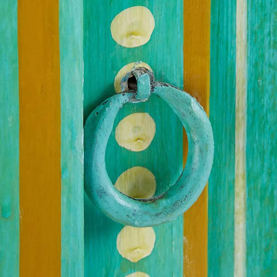 Vintage Holzschrank bunt bemalt - Lennlo