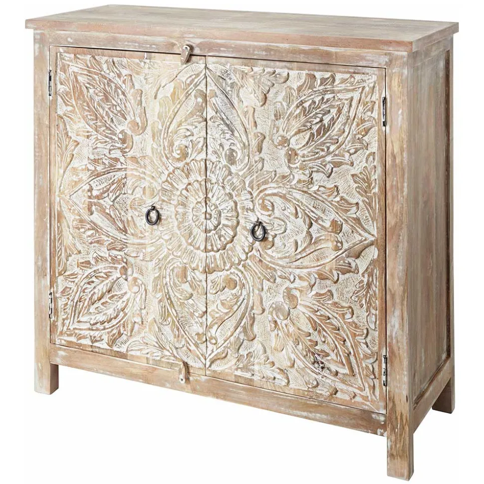 Vintage Kommode in Mangobaum White Wash - Jatama