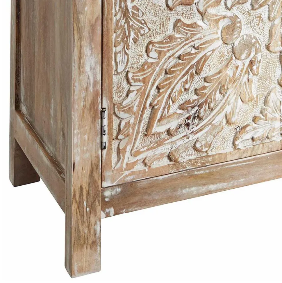 Vintage Kommode in Mangobaum White Wash - Jatama