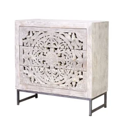 Vintage Kommode in Mangoholz White Wash - Fudorus