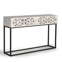 Vintage Konsolentisch in Holz White Wash - Anatto