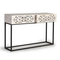 Vintage Konsolentisch in Holz White Wash - Anatto