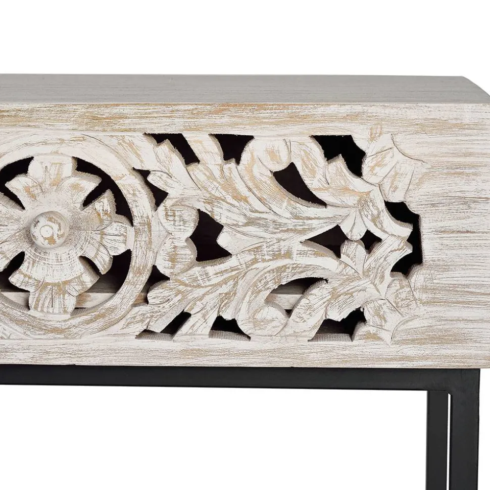 Vintage Konsolentisch in Holz White Wash - Anatto