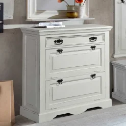 Vintage Landhaus Schuhbank in Antikweiß - Wittgenstein