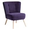 Vintage Look Sessel in Violett Velours - Casir