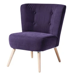 Vintage Look Sessel in Violett Velours - Casir