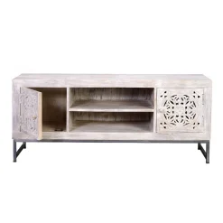 Vintage Lowboard in Mangoholz White Wash - Fudorus