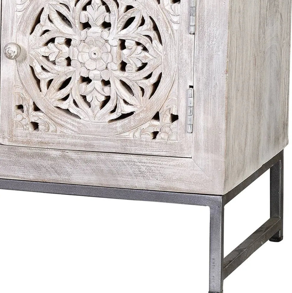 Vintage Lowboard in Mangoholz White Wash - Fudorus