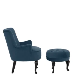 Vintage Polstersessel & Hocker - Akper (zweiteilig)