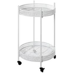 Vintage Servierwagen aus Metall in Rund - Cedreona