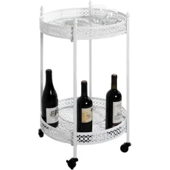 Vintage Servierwagen aus Metall in Rund - Cedreona