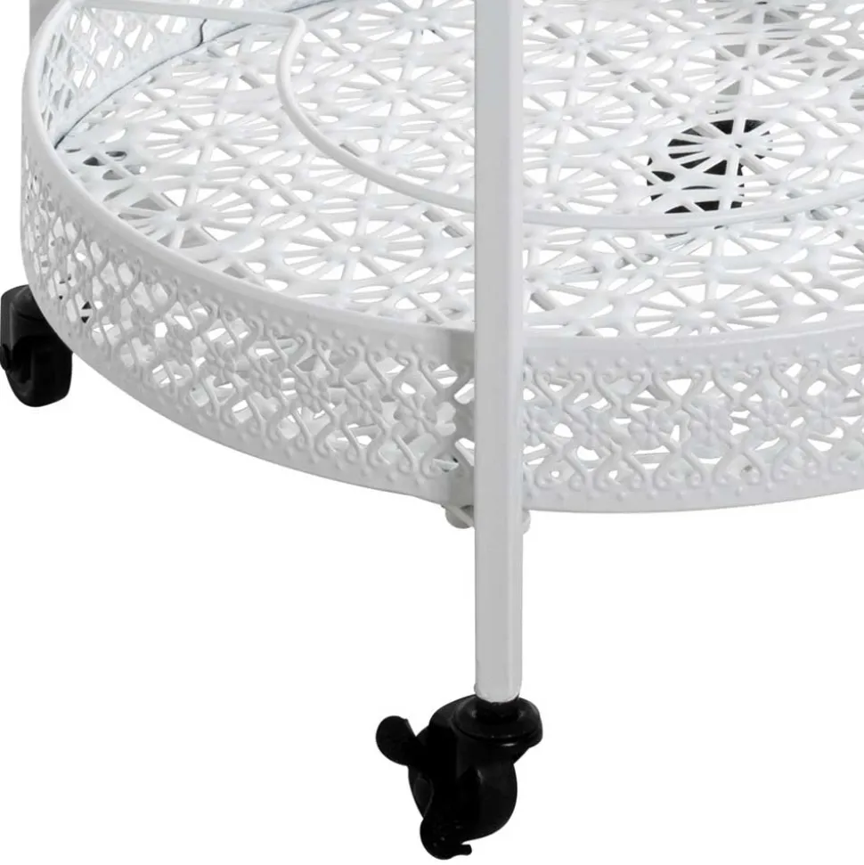 Vintage Servierwagen aus Metall in Rund - Cedreona