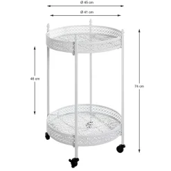 Vintage Servierwagen aus Metall in Rund - Cedreona