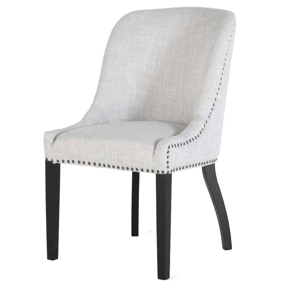 Vintage Stühle in Hellgrau Strukturstoff - Lenza (2er Set)