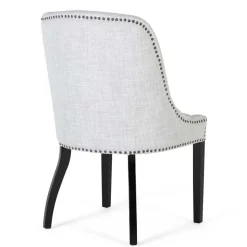 Vintage Stühle in Hellgrau Strukturstoff - Lenza (2er Set)