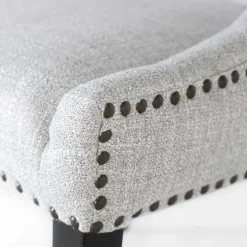 Vintage Stühle in Hellgrau Strukturstoff - Lenza (2er Set)