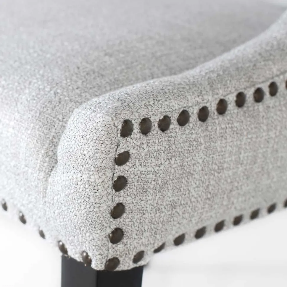 Vintage Stühle in Hellgrau Strukturstoff - Lenza (2er Set)