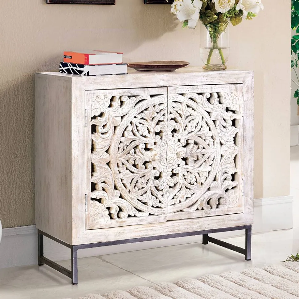 Vintage Türen-Kommode in Holz White Wash - Fudorus