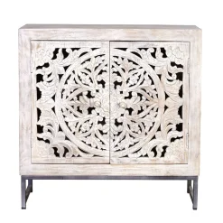 Vintage Türen-Kommode in Holz White Wash - Fudorus