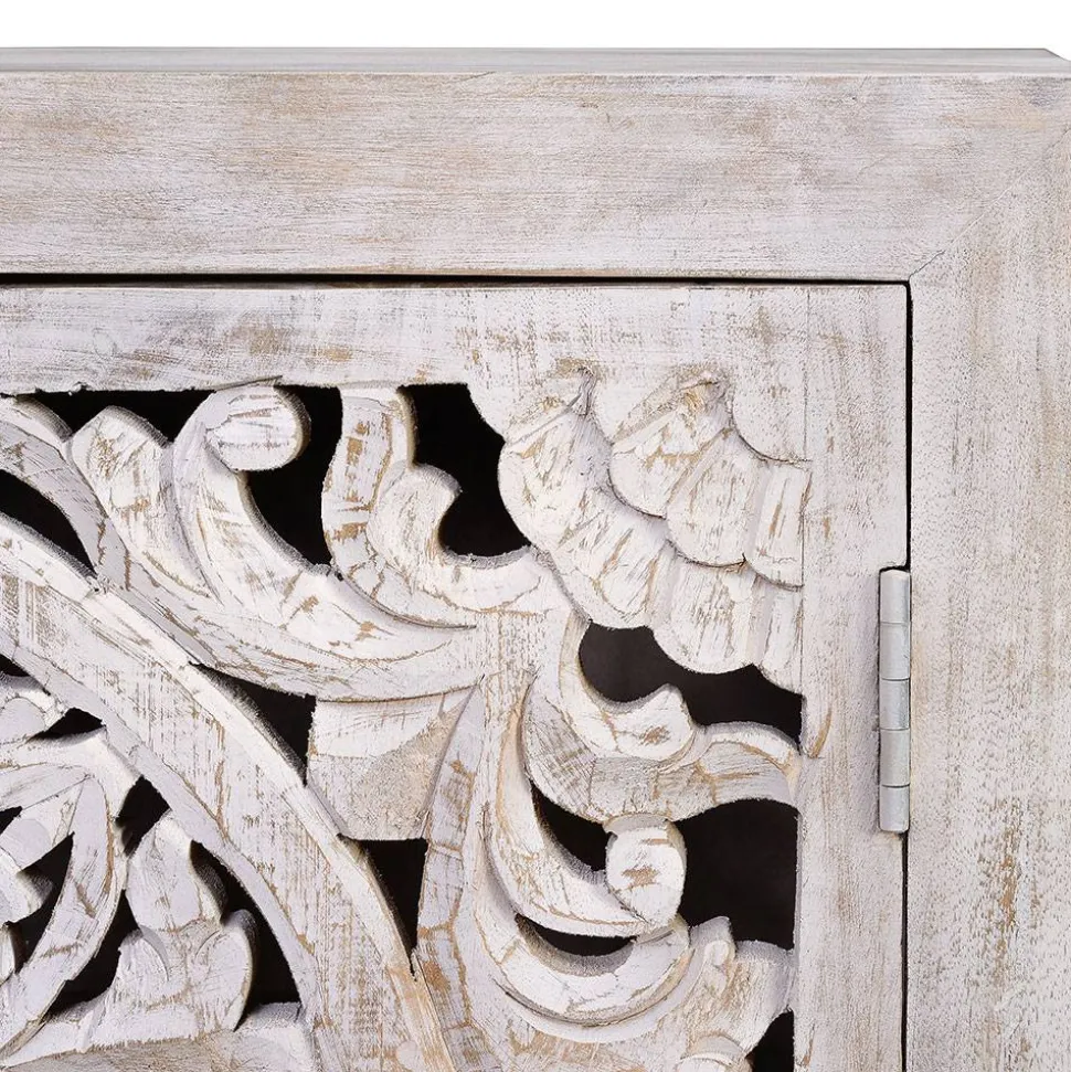 Vintage Türen-Kommode in Holz White Wash - Fudorus