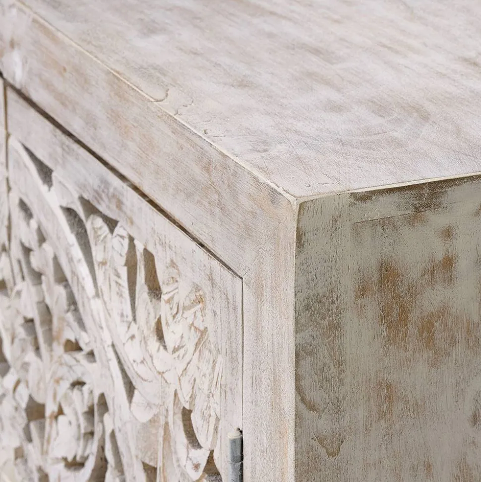 Vintage Türen-Kommode in Holz White Wash - Fudorus