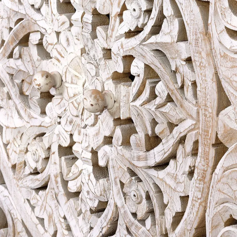 Vintage Türen-Kommode in Holz White Wash - Fudorus