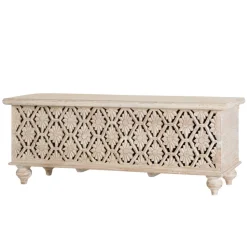 Vintage Truhe in Mangoholz White Wash - Sisperza