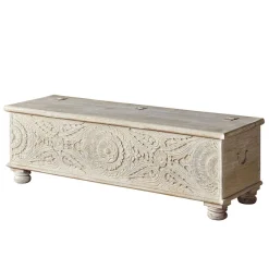 Vintage Truhe mit Ornament Schnitzereien - Natali