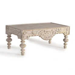 Vintage Wohnzimmertisch in Mangoholz White Wash - Lornas