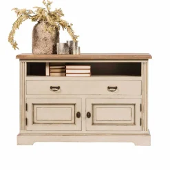 Vintage-Kommode Helsing aus weißem Mahagoni Massivholz