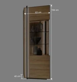 Vitrine aus Asteiche Massivholz - Slaraduva