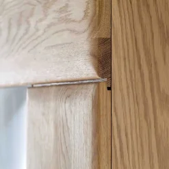 Vitrine in 60cm Breite Pontros Eiche Bianco teilmassiv