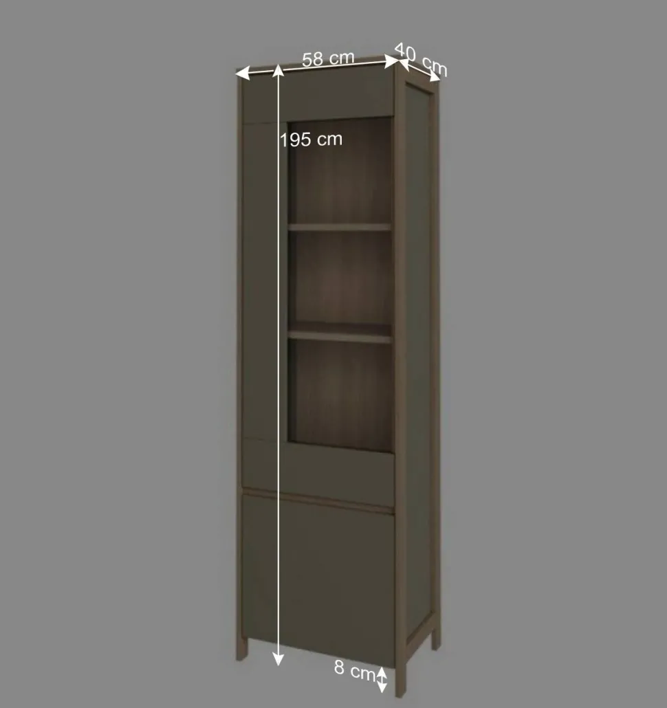 Vitrine in Eukalyptus und Eiche Optik - Promo