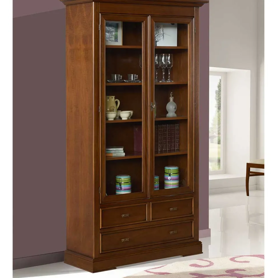 Vitrine in Walnuss Braun - Istefanio