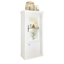 Vitrine in weißer Holzoptik Pinie - Liancos