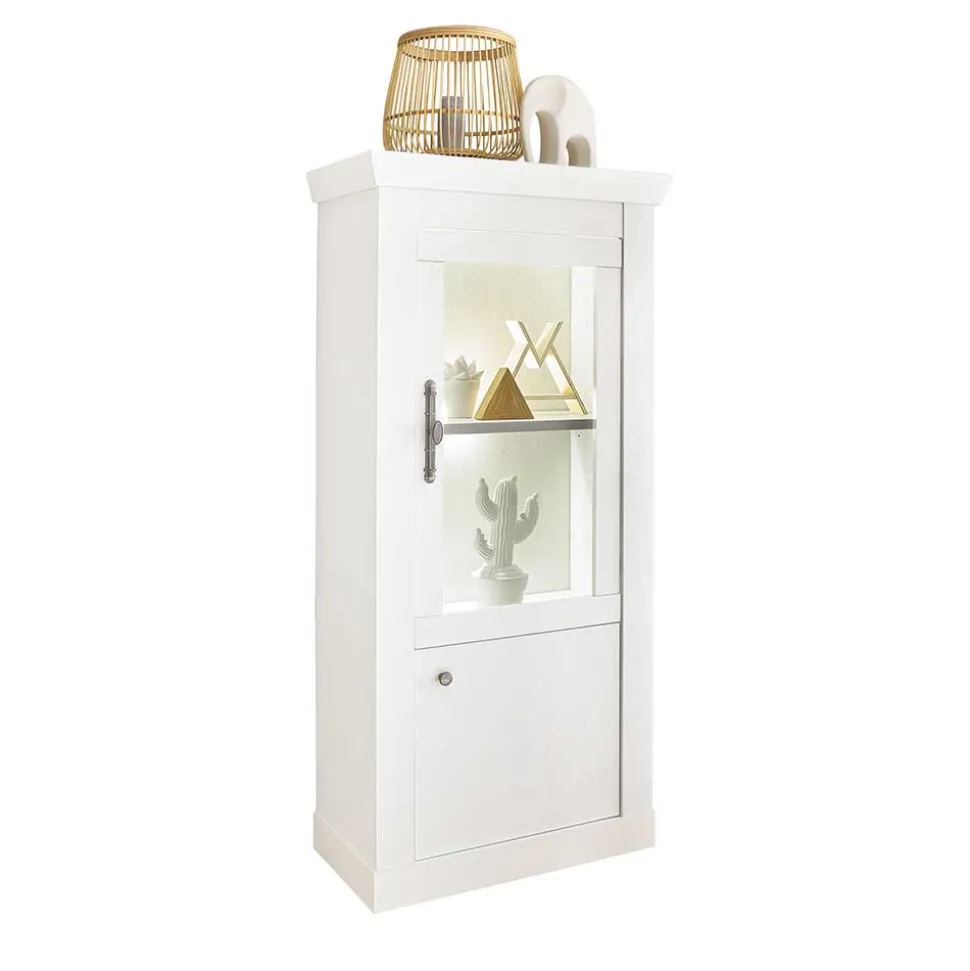 Vitrine in weißer Holzoptik Pinie - Liancos